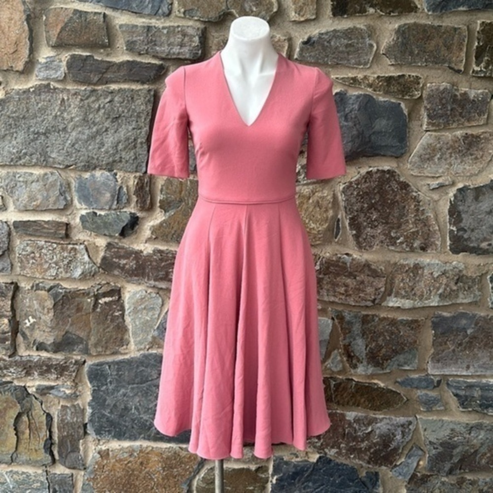 Gal Meets Glam Collection Edith City Crepe Fit & Flare Midi Dress Size 00